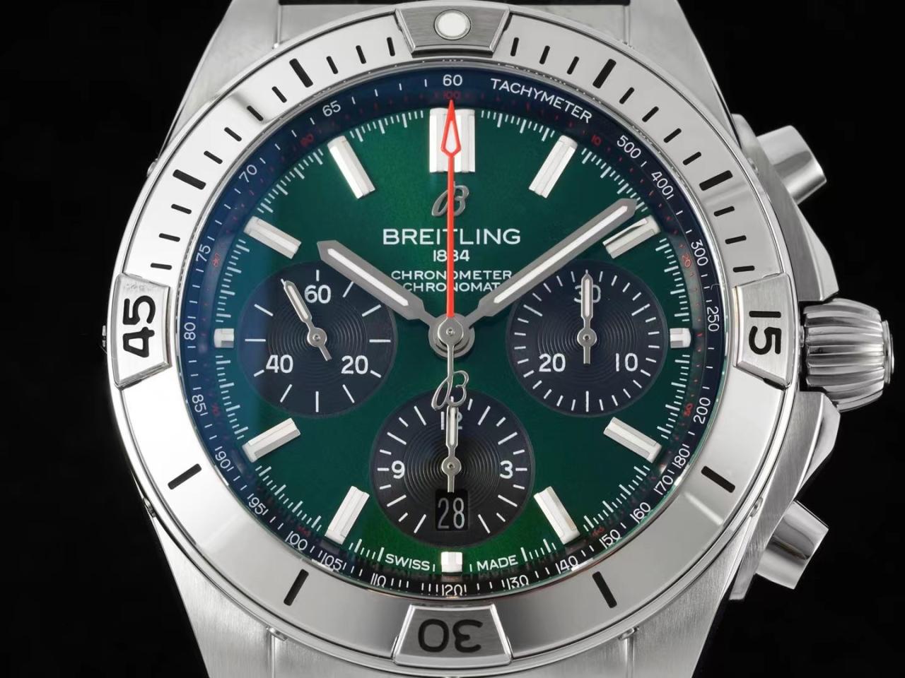 크로노그래프 크로노맷 그린 다이얼 러버 스트랩 / TF AB01343A1L1A1 / 42mm / cal.7750 크로노그래프 기계식 무브먼트