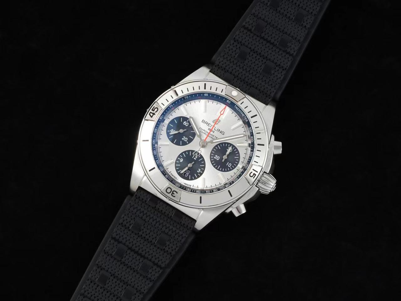 크로노그래프 크로노맷 실버 러버 / TF AB0134101K1A1 / 42mm / 7750무브먼트
