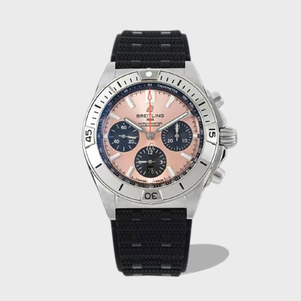크로노그래프 크로노맷 핑크 다이얼 러버 스트랩 / TF AB0134101K1A1 / 42mm / cal.7750 크로노그래프 기계식 무브먼트