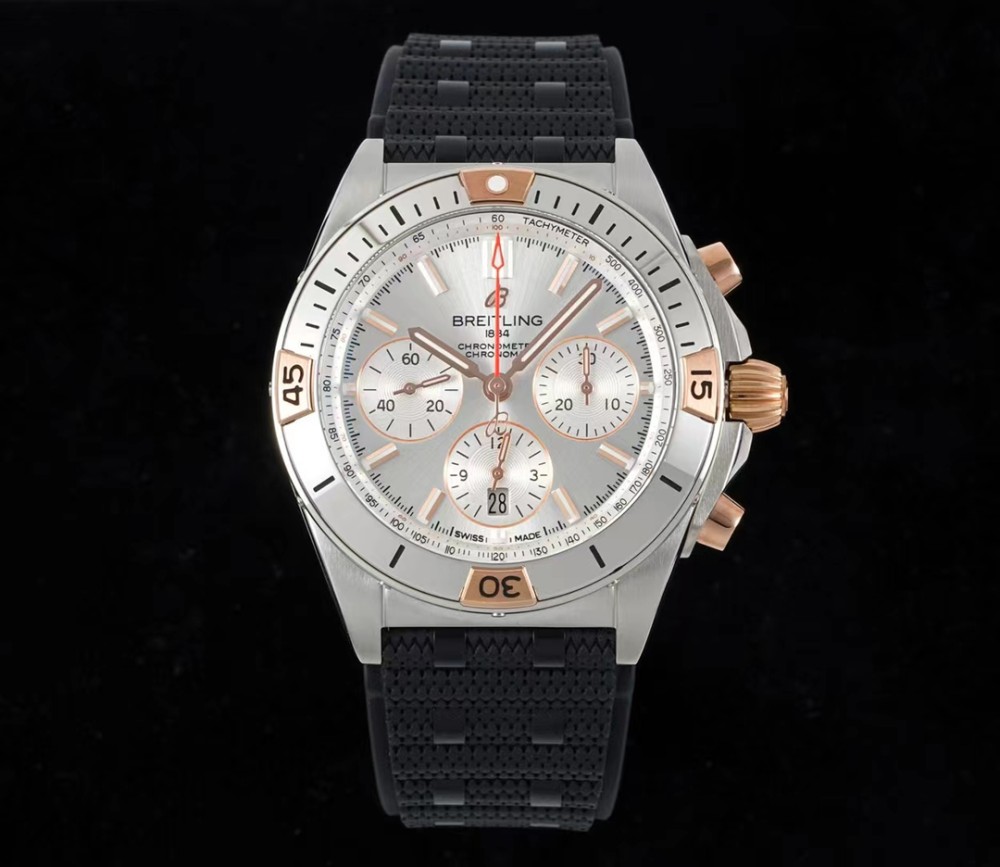 크로노그래프 크로노맷 실버 다이얼 러버 스트랩 / TF IB0134101G1A1 / 42mm / cal.7750 크로노그래프 기계식 무브먼트