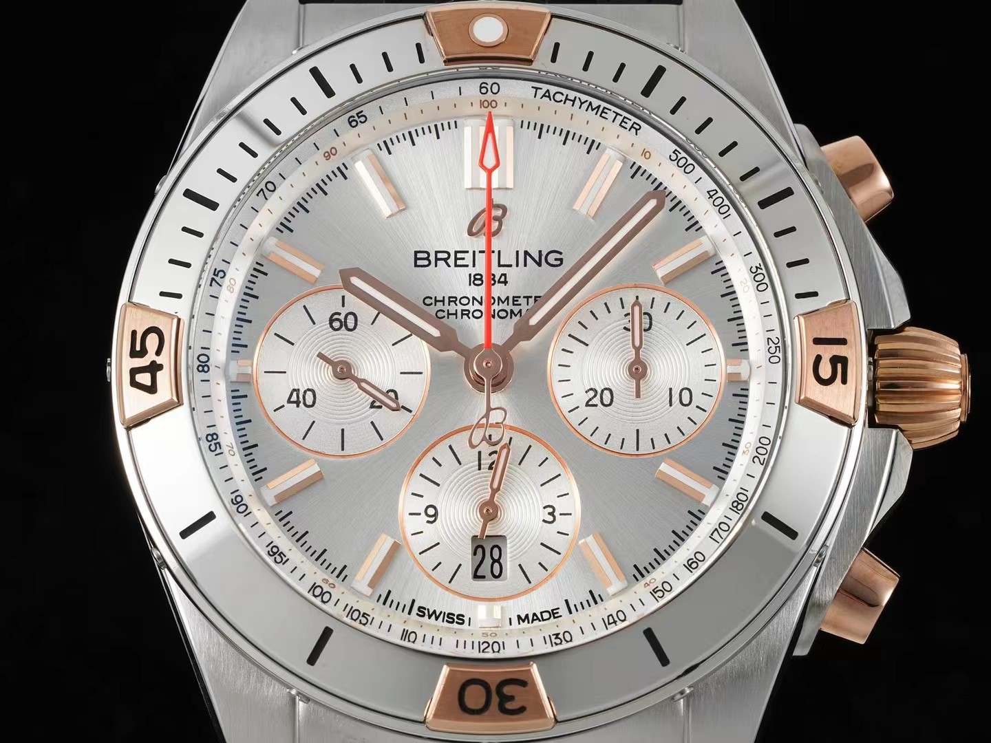 크로노그래프 크로노맷 실버 다이얼 러버 스트랩 / TF IB0134101G1A1 / 42mm / cal.7750 크로노그래프 기계식 무브먼트