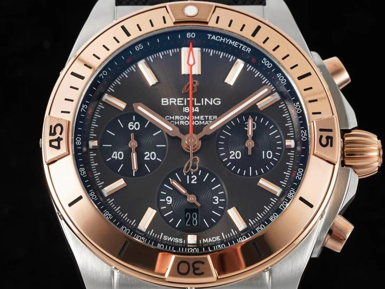 크로노그래프 크로노맷 브라운 다이얼 러버 스트랩 / TF UB0134101B1U1 / 42mm / cal.7750 크로노그래프 기계식 무브먼트