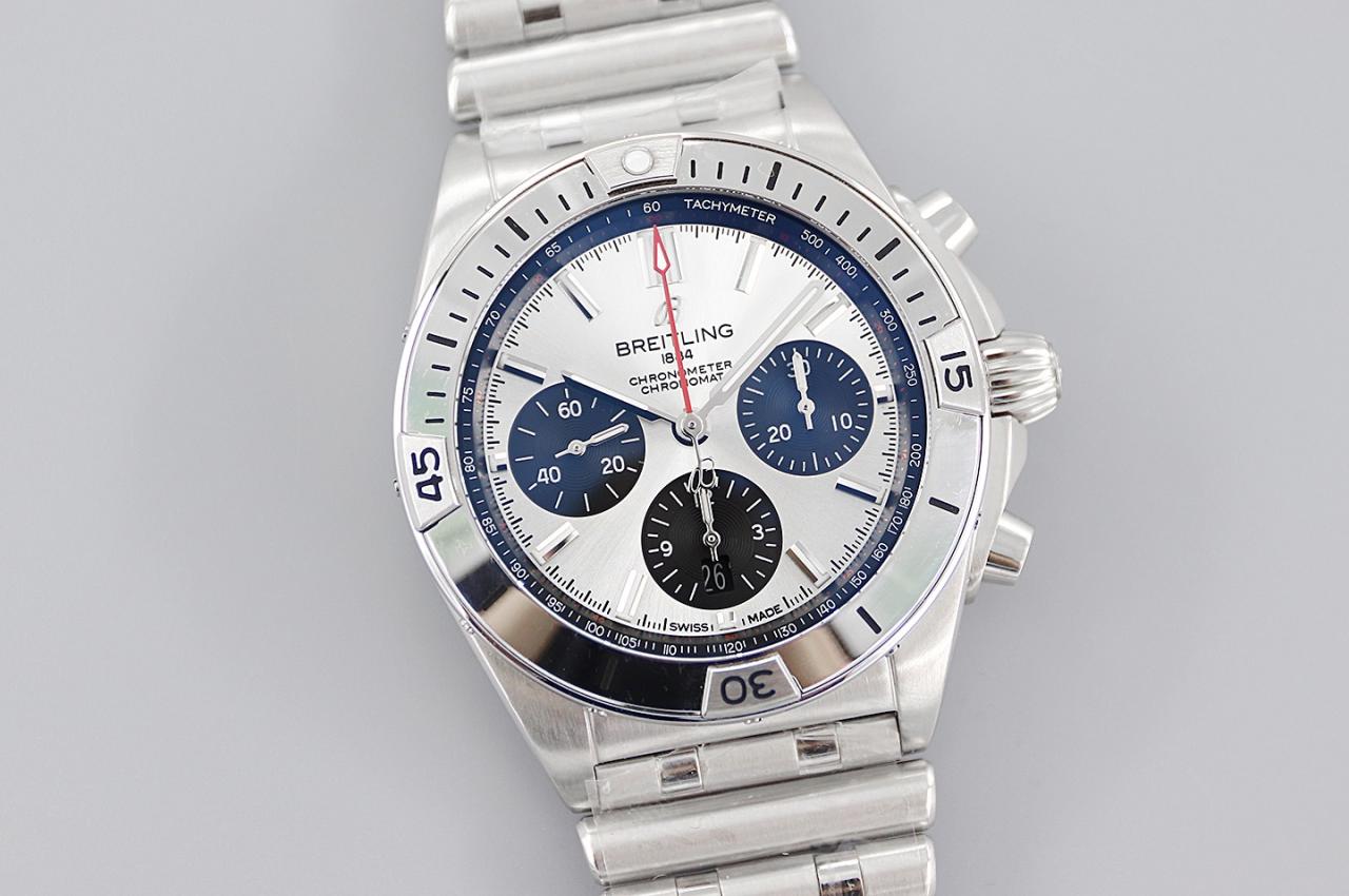 크로노그래프 크로노맷 화이트 다이얼 스틸 SS 브레이슬릿 / TF AB0134101K1A1 / 42mm / cal.7750 크로노그래프 기계식 무브먼트