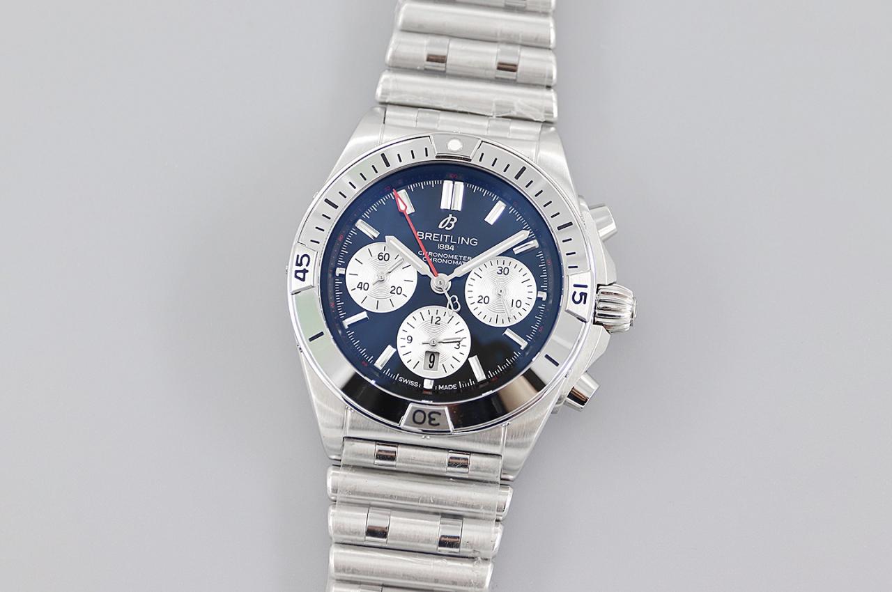 크로노그래프 크로노맷 블루 다이얼 스틸 SS 브레이슬릿 / TF AB0134101B1A1 / 42mm / cal.7750 크로노그래프 기계식 무브먼트