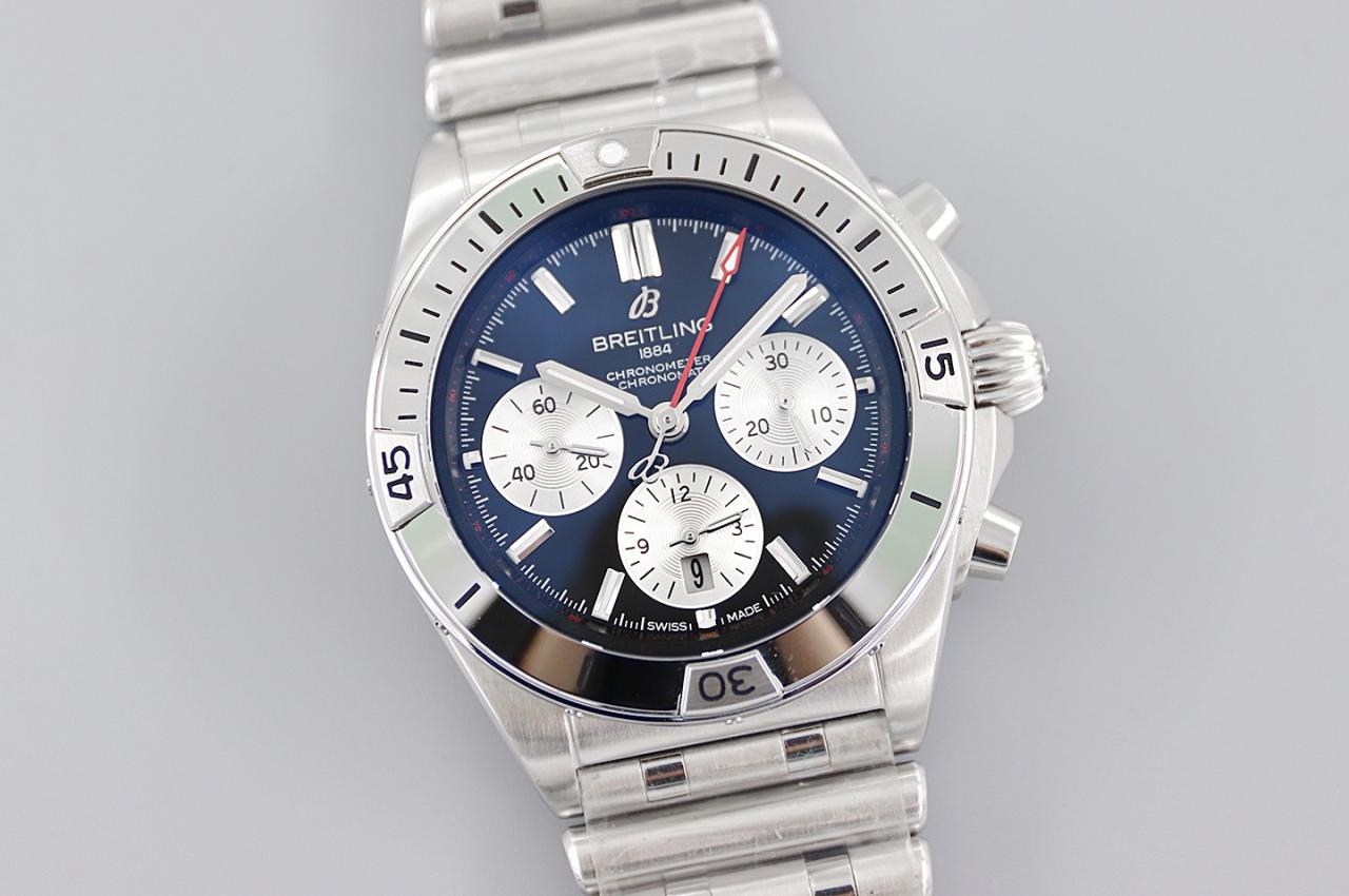 크로노그래프 크로노맷 블루 다이얼 스틸 SS 브레이슬릿 / TF AB0134101B1A1 / 42mm / cal.7750 크로노그래프 기계식 무브먼트