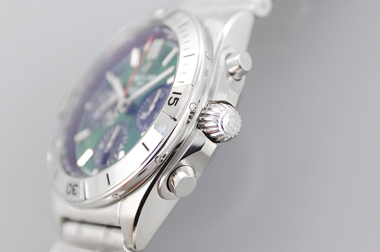 크로노그래프 크로노맷 그린 다이얼 스틸 SS 브레이슬릿 / TF AB01343A1L1A1 / 42mm / cal.7750 크로노그래프 기계식 무브먼트