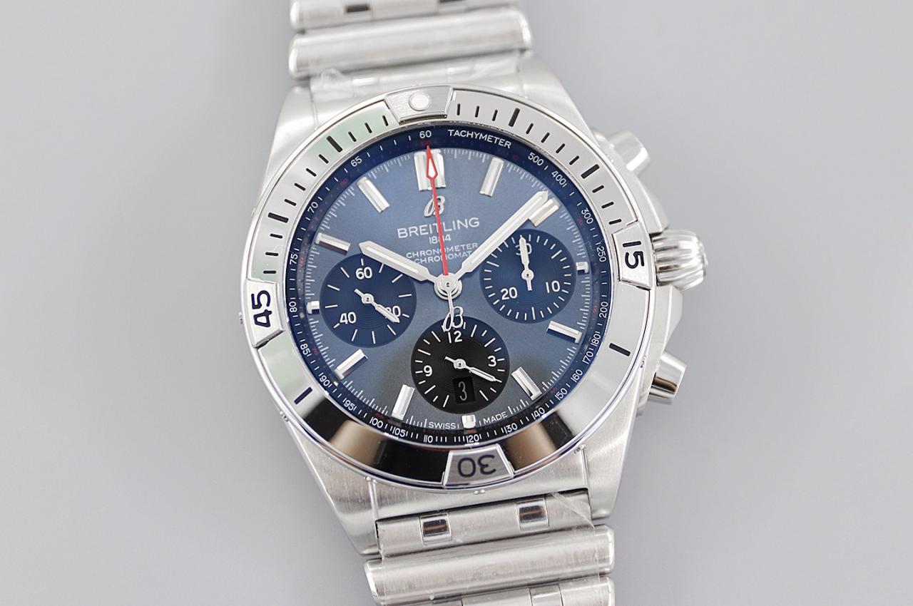 크로노그래프 크로노맷 블루 다이얼 스틸 SS 브레이슬릿 / TF AB01344A1C1A1 / 42mm / cal.7750 크로노그래프 기계식 무브먼트
