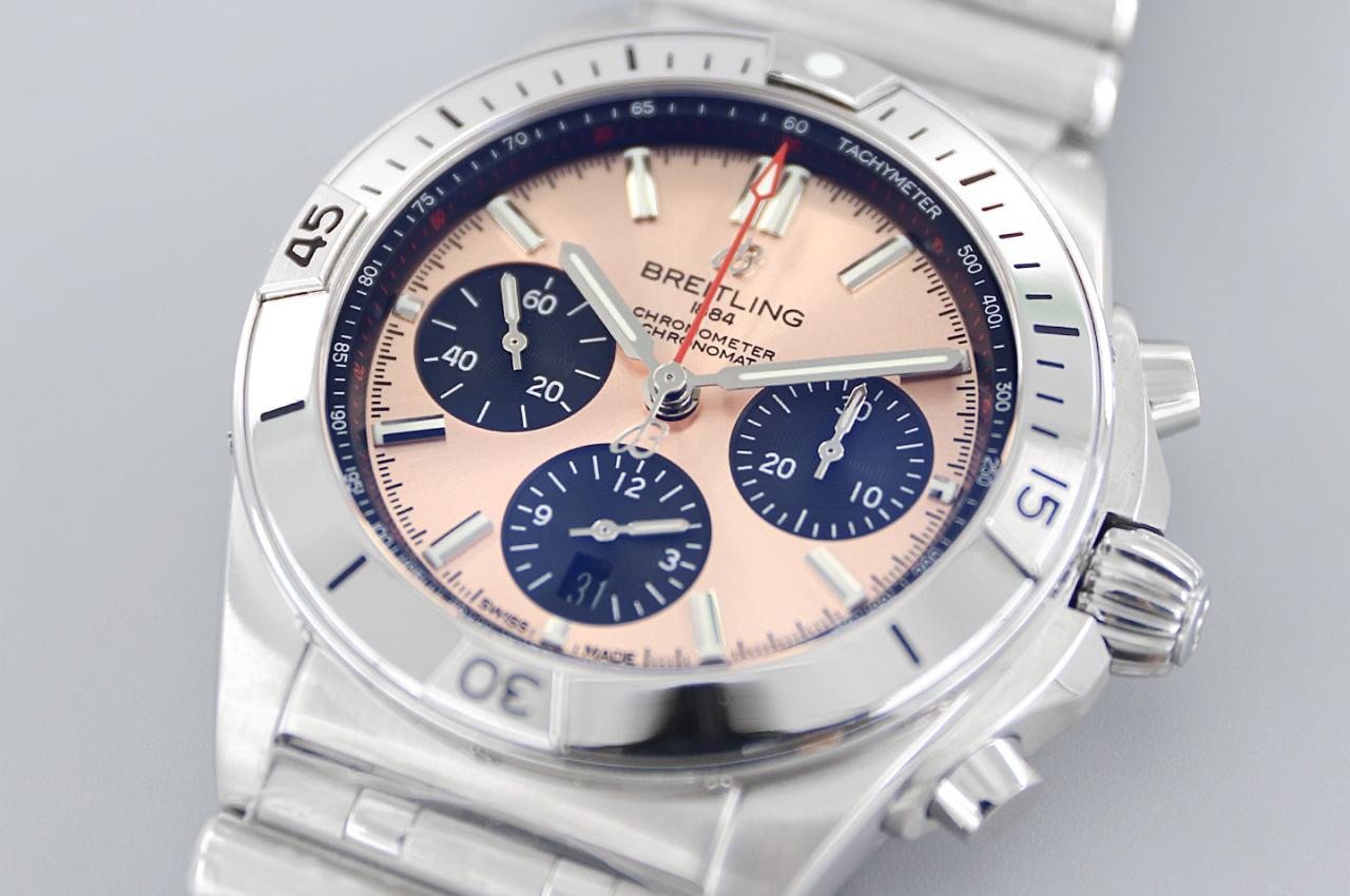 크로노그래프 크로노맷 핑크 다이얼 스틸 SS 브레이슬릿 / TF AB0134101K1A1 / 42mm / cal.7750 크로노그래프 기계식 무브먼트