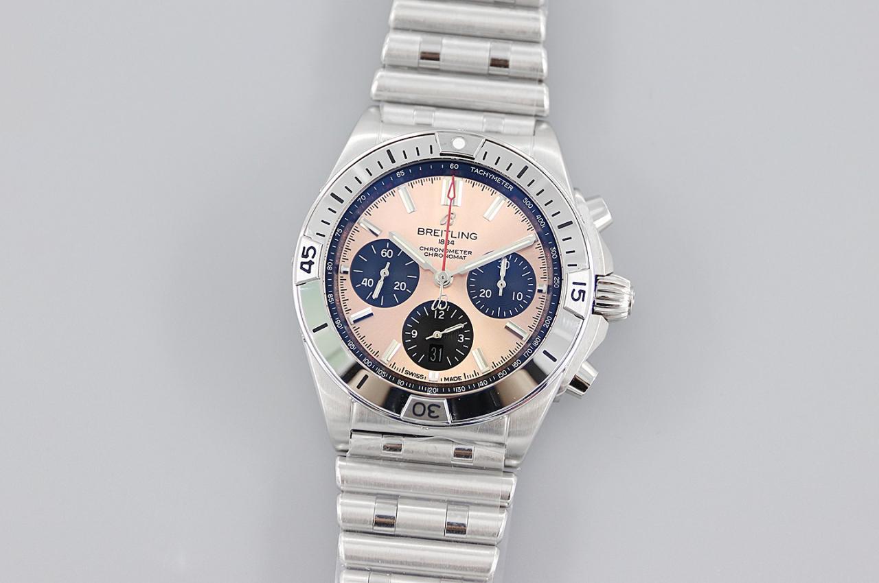 크로노그래프 크로노맷 핑크 다이얼 스틸 SS 브레이슬릿 / TF AB0134101K1A1 / 42mm / cal.7750 크로노그래프 기계식 무브먼트