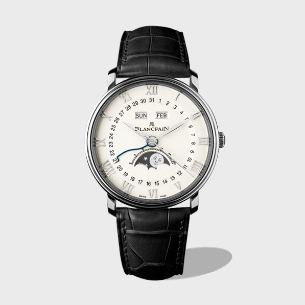 클래식 빌레레 문페이즈 화이트 다일얼 화이트골드 레더 스트랩 40mm V3버전 / OM 6654-1127-55B / 40mm / cal.6654 자동 기계식 무브먼트 , 브라운/블랙 레더 스트랩 선택 가능.