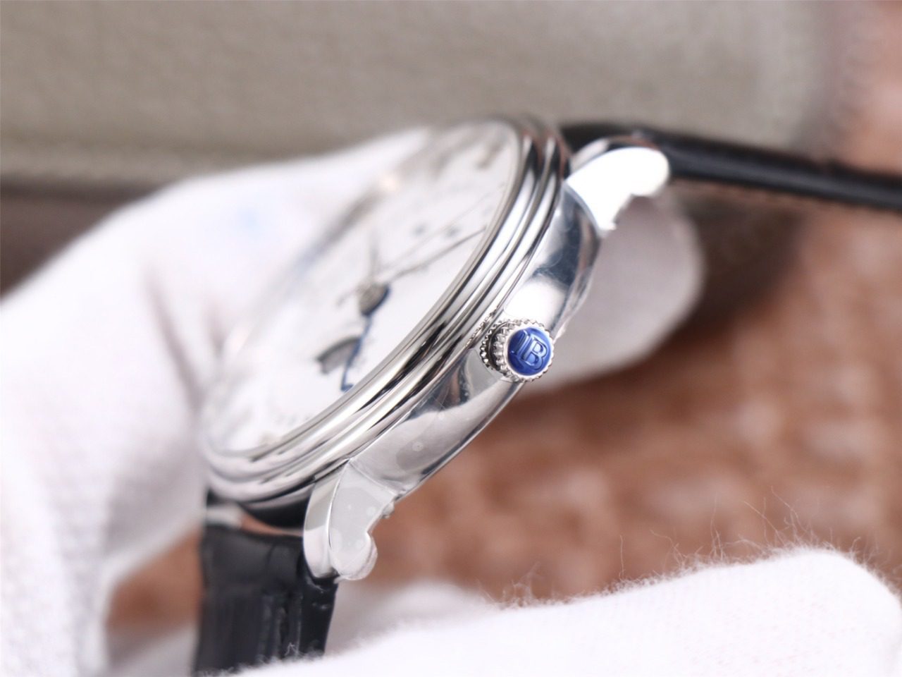 클래식 빌레레 문페이즈 화이트 다일얼 화이트골드 레더 스트랩 40mm V3버전 / OM 6654-1127-55B / 40mm / cal.6654 자동 기계식 무브먼트 , 브라운/블랙 레더 스트랩 선택 가능.
