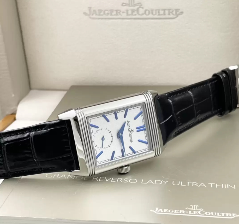 리베르소 클래식 라지 듀오페이스 스몰 세컨드 화이트 다이얼 레더 스트랩 / MG Q3908420 / 49mm / 49mmx29mm , 클론 854A/2 수동 와인딩 무브먼트