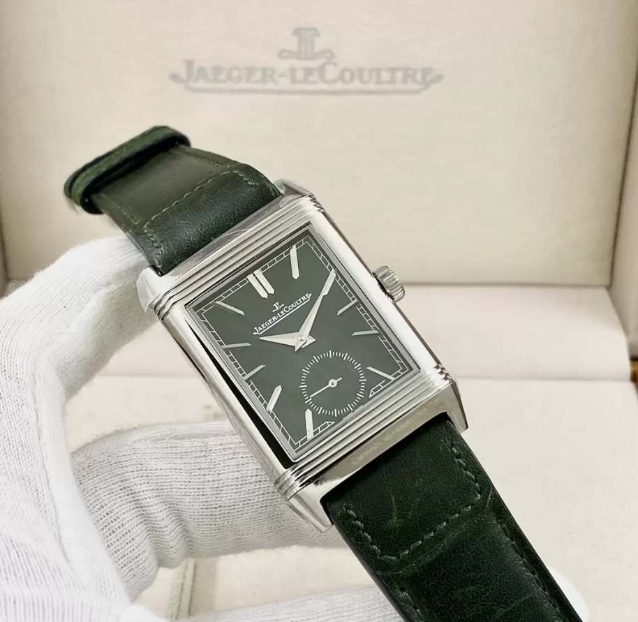 리베르소 클래식 라지 듀오페이스 스몰 세컨드 그린 다이얼 레더 스트랩 / MG Q397843J / 49mm / 49mmx29mm , 클론 854A/2 수동 와인딩 무브먼트