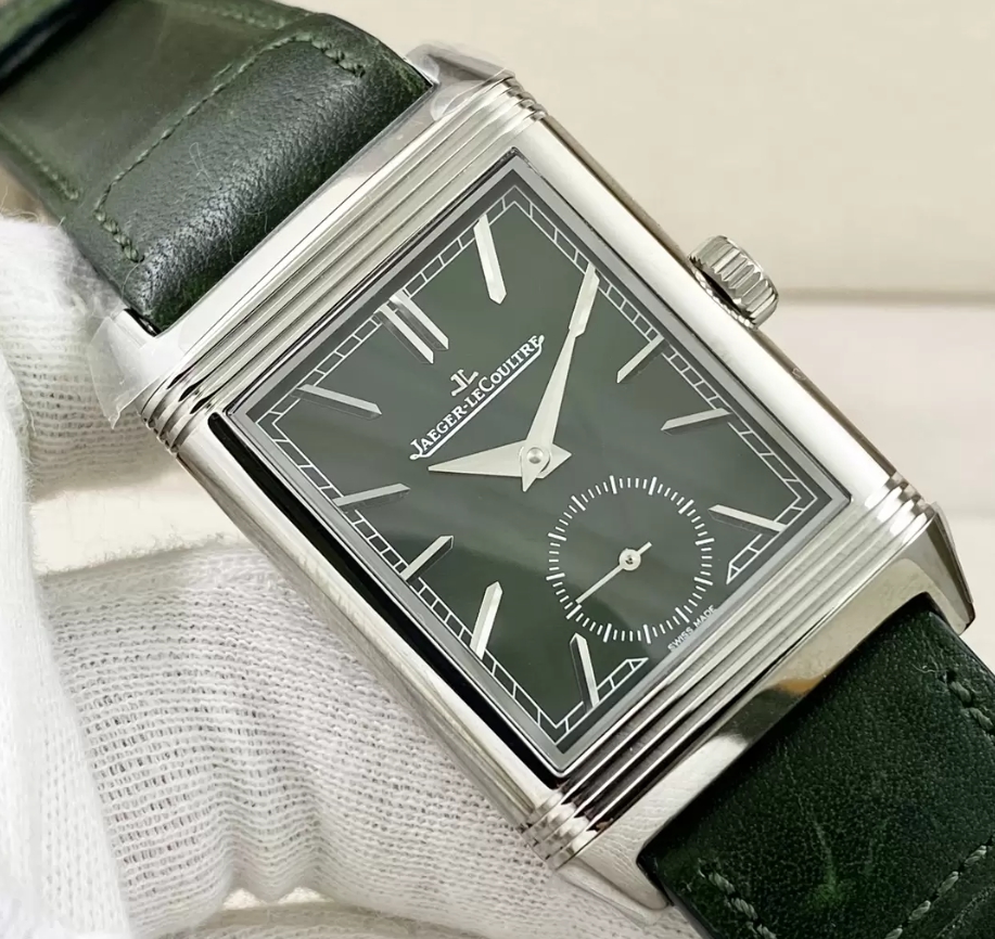 리베르소 클래식 라지 듀오페이스 스몰 세컨드 그린 다이얼 레더 스트랩 / MG Q397843J / 49mm / 49mmx29mm , 클론 854A/2 수동 와인딩 무브먼트