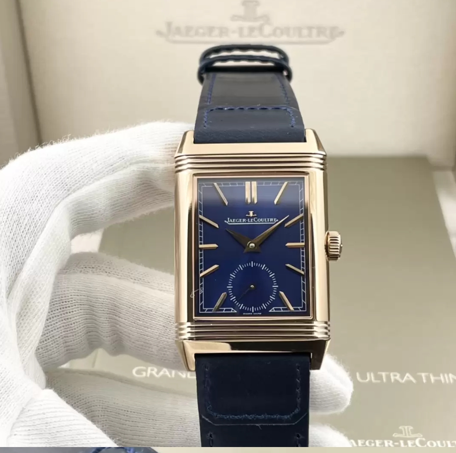 리베르소 클래식 라지 듀오페이스 스몰 세컨드 블루 다이얼 레더 스트랩 / MG Q398258J / 49mm / 49mmx29mm , 클론 854A/2 수동 와인딩 무브먼트
