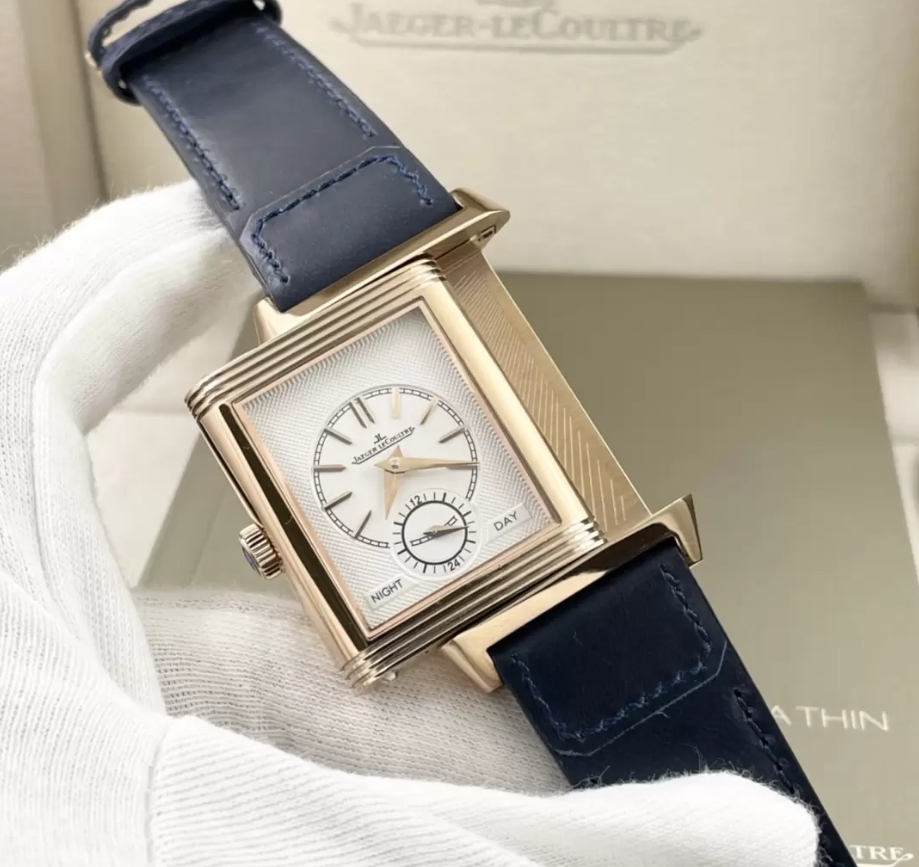 리베르소 클래식 라지 듀오페이스 스몰 세컨드 블루 다이얼 레더 스트랩 / MG Q398258J / 49mm / 49mmx29mm , 클론 854A/2 수동 와인딩 무브먼트