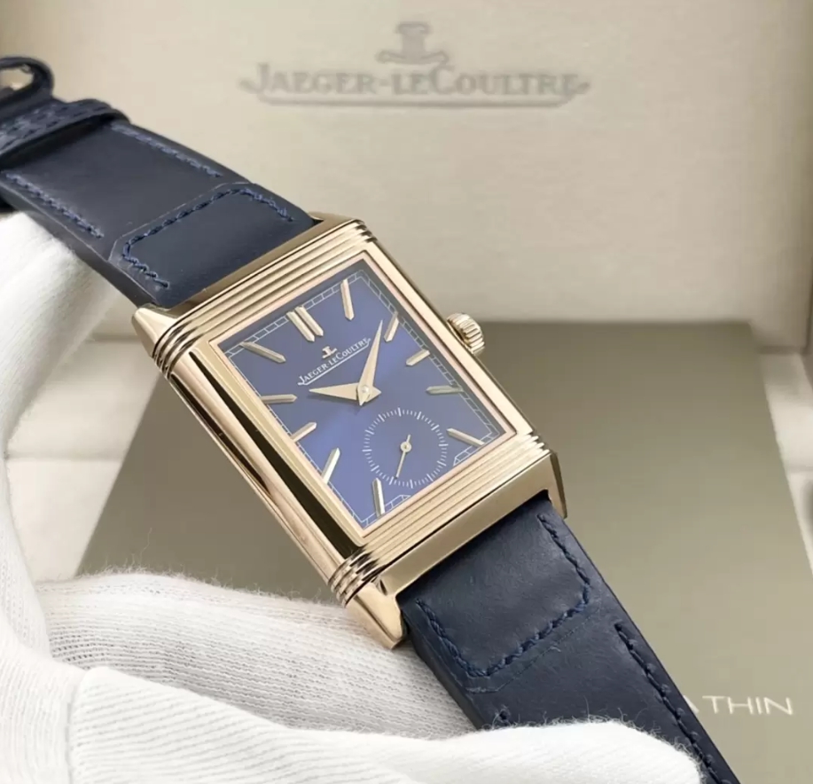 리베르소 클래식 라지 듀오페이스 스몰 세컨드 블루 다이얼 레더 스트랩 / MG Q398258J / 49mm / 49mmx29mm , 클론 854A/2 수동 와인딩 무브먼트