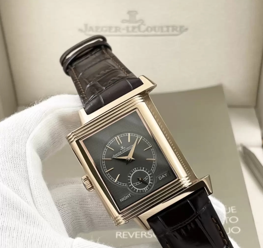 리베르소 클래식 라지 듀오페이스 스몰 세컨드 화이트 다이얼 레더 스트랩 / MG Q396245J / 49mm / 49mmx29mm , 클론 854A/2 수동 와인딩 무브먼트