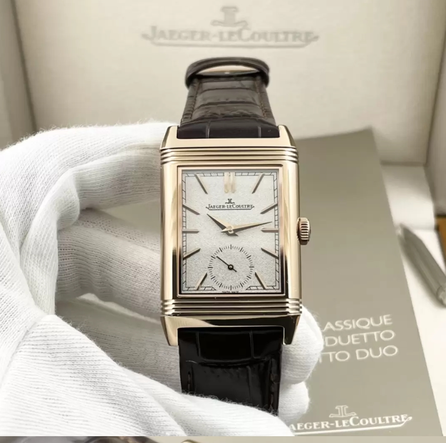 리베르소 클래식 라지 듀오페이스 스몰 세컨드 화이트 다이얼 레더 스트랩 / MG Q396245J / 49mm / 49mmx29mm , 클론 854A/2 수동 와인딩 무브먼트