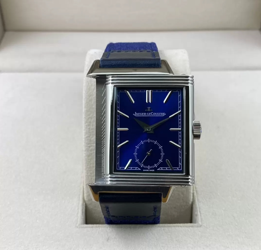 리베르소 Tribute Monoface Small Seconds 블루 다이얼 브레이디드/가죽 스트랩 / MG Q397848J / 46mm / 46mmx28mm/아시아 수동 와인딩 무브먼트