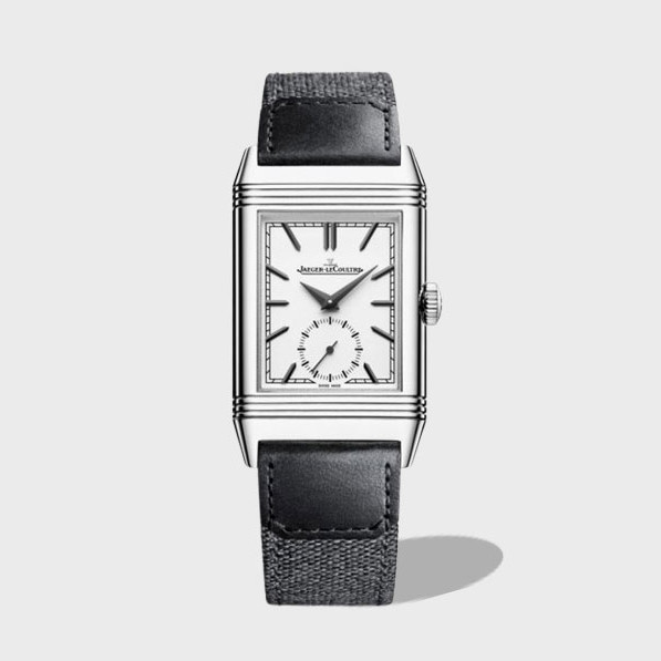 리베르소 Tribute Monoface Small Seconds 화이트 다이얼 브레이디드/레더 스트랩 / MG Q713842J / 46mm / 46mmx28mm/아시아 수동 와인딩 무브먼트