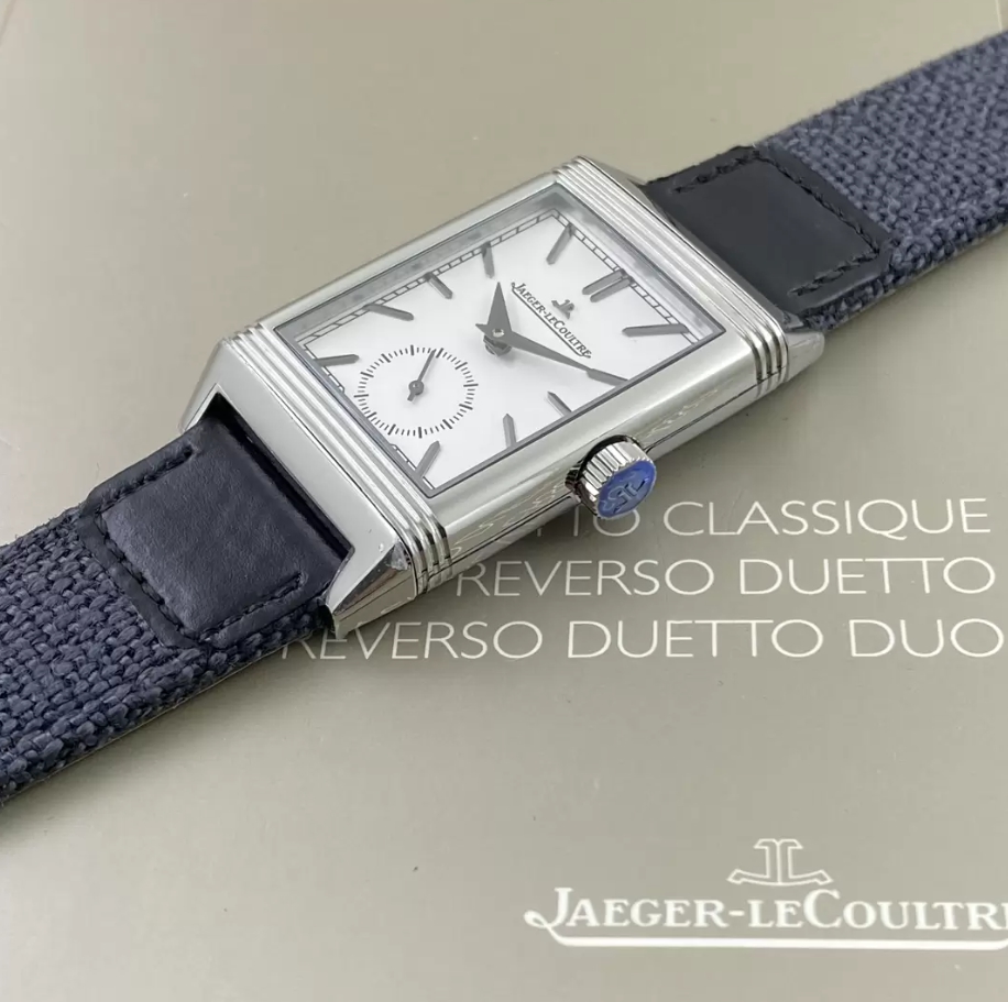 리베르소 Tribute Monoface Small Seconds 화이트 다이얼 브레이디드/레더 스트랩 / MG Q713842J / 46mm / 46mmx28mm/아시아 수동 와인딩 무브먼트