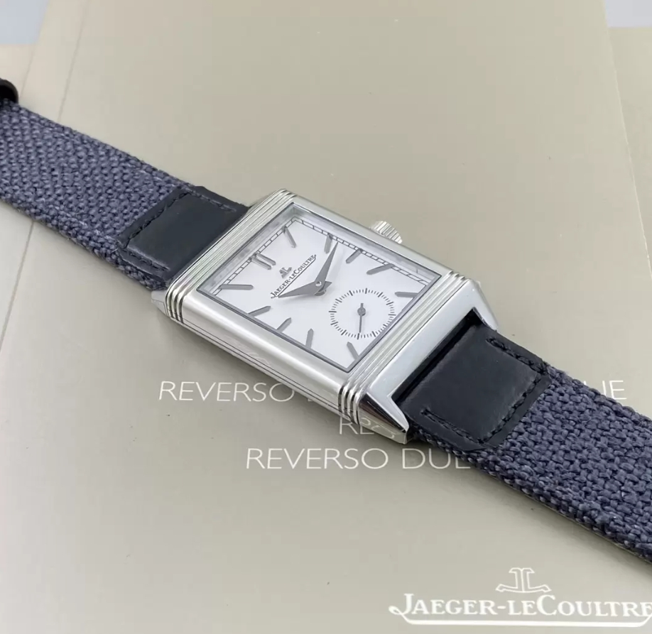 리베르소 Tribute Monoface Small Seconds 화이트 다이얼 브레이디드/레더 스트랩 / MG Q713842J / 46mm / 46mmx28mm/아시아 수동 와인딩 무브먼트