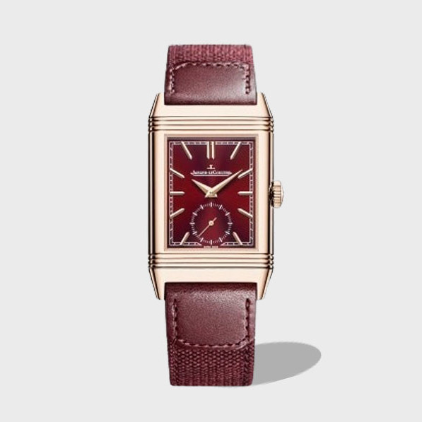 리베르소 Tribute Monoface Small Seconds 레드 다이얼 브레이디드/레더 스트랩 / MG Q713256J / 46mm / 46mmx28mm/아시아 수동 와인딩 무브먼트