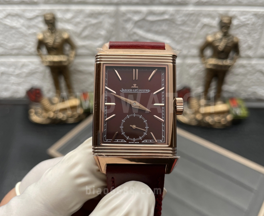리베르소 Tribute Monoface Small Seconds 레드 다이얼 브레이디드/레더 스트랩 / MG Q713256J / 46mm / 46mmx28mm/아시아 수동 와인딩 무브먼트