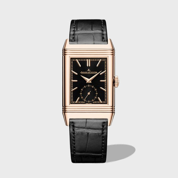 리베르소 Tribute Monoface Small Seconds 블랙 다이얼 레더 스트랩 / MG Q713256J / 46mm / 46mmx28mm/아시아 수동 와인딩 무브먼트