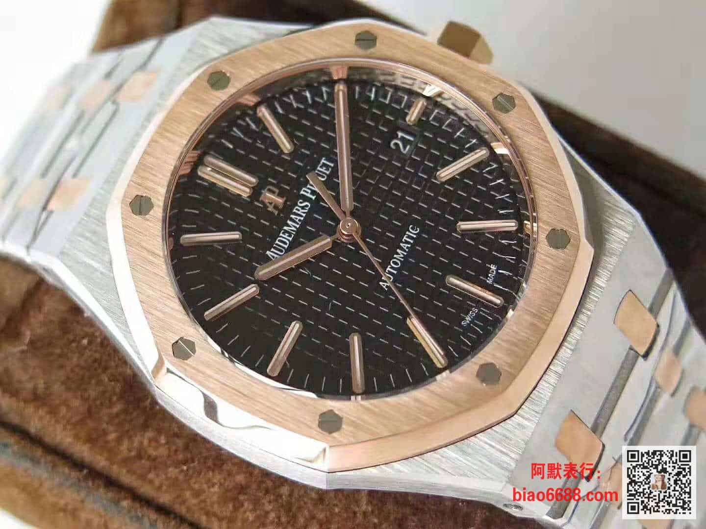 로얄오크 콤비 로즈골드 블랙다이얼 / JF 15400 / 41mm / cal.3120 무브먼트로 업그레이드!