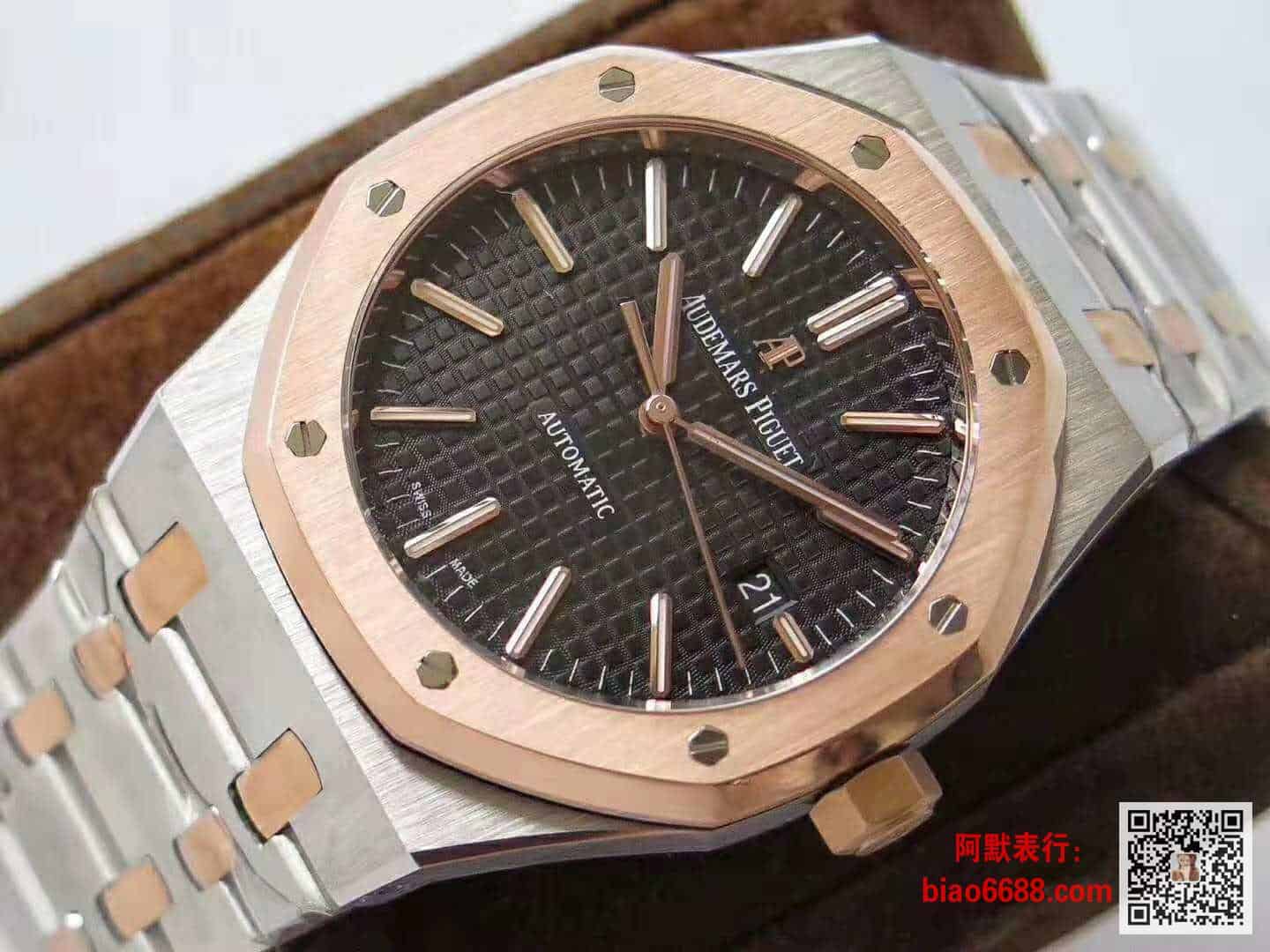 로얄오크 콤비 로즈골드 블랙다이얼 / JF 15400 / 41mm / cal.3120 무브먼트로 업그레이드!