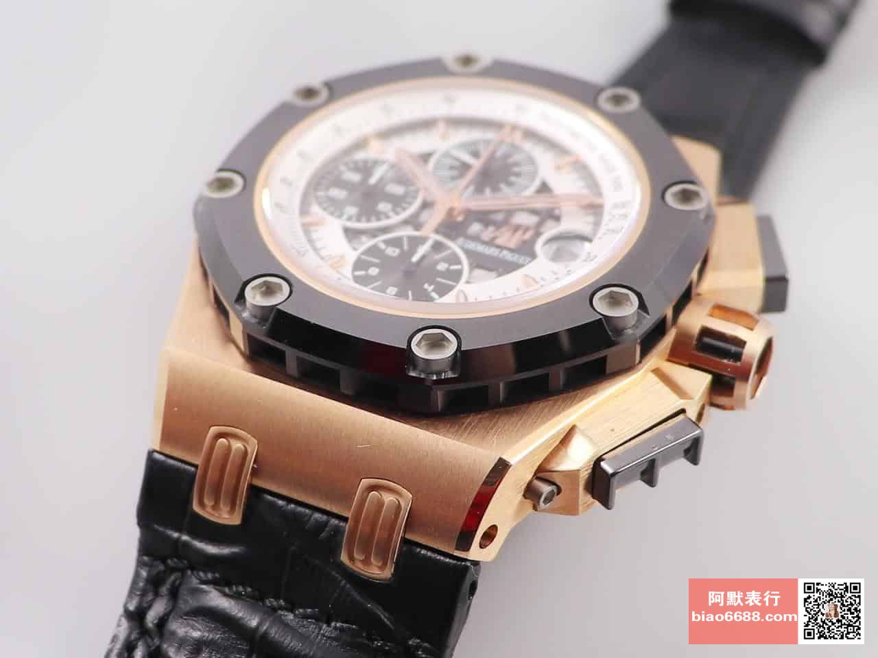 로얄오프 오프쇼어 로즈골드 화이트/블랙 다이얼 레더스트랩 / JF 26078RO / 42mm / cal.3126 무브먼트로 업그레이드!