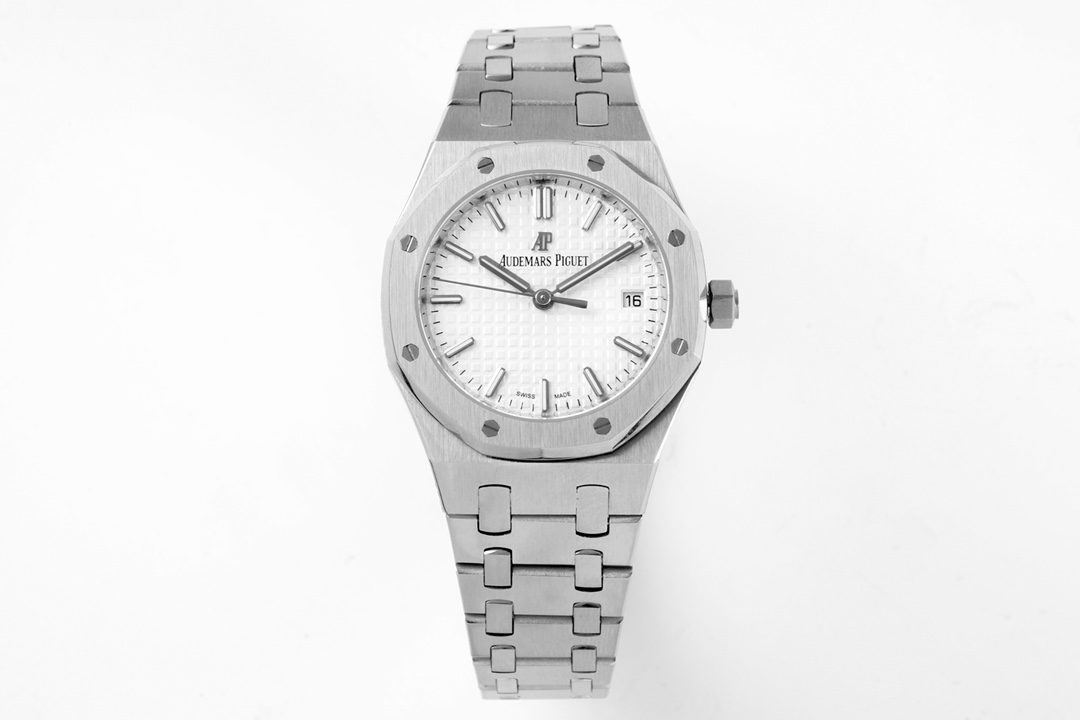 로얄오크 레이디 스틸 화이트다이얼 / BF 77350ST / 34mm / cal.5800 무브먼트로 업그레이드!