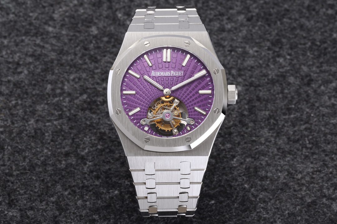 로얄오크 뚜르비옹 스틸 퍼플다이얼 / R8 26522ST / 41mm / cal.2924 무브먼트로 업그레이드! 41mm*10.6mm