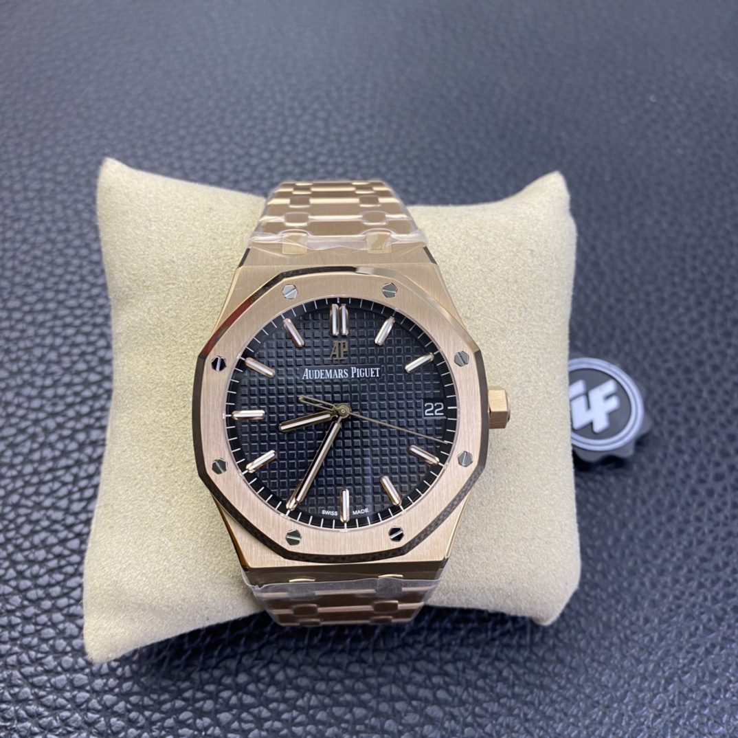 로얄오크 플라잉 로즈골드 블랙다이얼 15500 / ZF 15500OR / 41mm / cal.4302 무브먼트로 업그레이드! 41mm*10.5mm