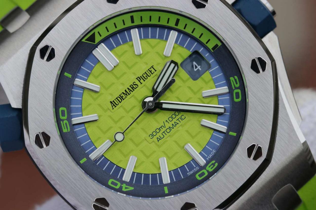로얄오크 오프쇼어 다이버 형광그린 / JF 15710ST / 42mm / cal.3120 무브먼트로 업그레이드!