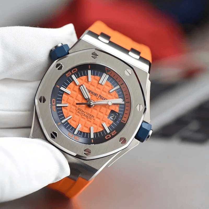 로얄오크 오프쇼어 다이버 오렌지 러버밴드 / JF 15710ST / 42mm / cal.3120 무브먼트로 업그레이드!