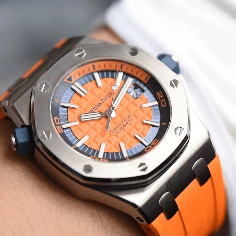 로얄오크 오프쇼어 다이버 오렌지 러버밴드 / JF 15710ST / 42mm / cal.3120 무브먼트로 업그레이드!