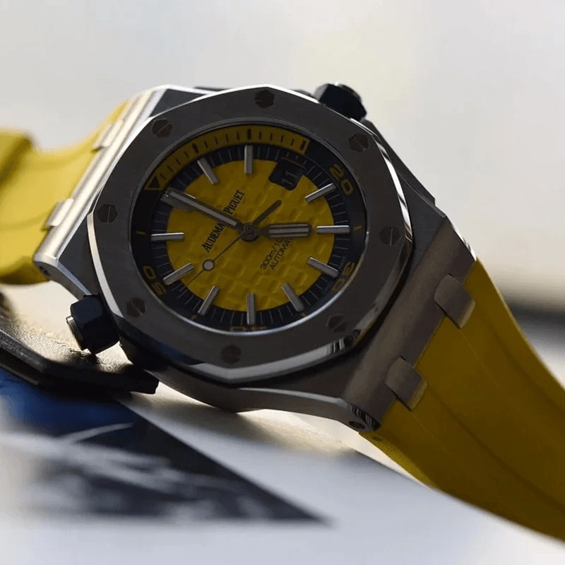 로얄오크 오프쇼어 다이버 옐로우 러버밴드 / JF 15710ST / 42mm / cal.3120 무브먼트로 업그레이드!