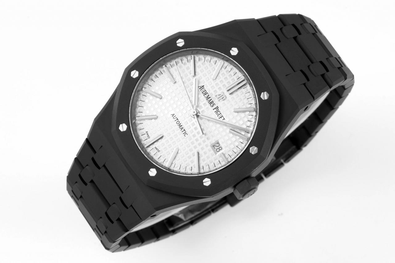 로얄오크 15400 블랙 화이트 DLC / ZF 15400ST / 41mm / cal.3120 무브먼트로 업그레이드! 41mm*9.8mm