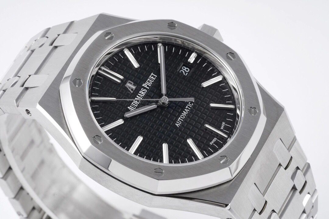 로얄오크 스틸 블랙 다이얼 / ZF 15400ST / 41mm / cal.3120 무브먼트로 업그레이드! 41mm*9.8mm