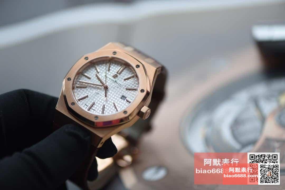 로얄오크 로즈골드 화이트다이얼 레더스트랩 / JF 15400OR / 41mm / cal.3120 무브먼트로 업그레이드!