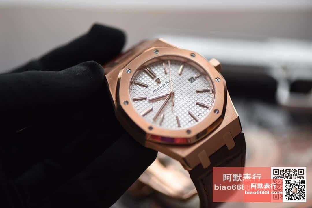 로얄오크 로즈골드 화이트다이얼 레더스트랩 / JF 15400OR / 41mm / cal.3120 무브먼트로 업그레이드!