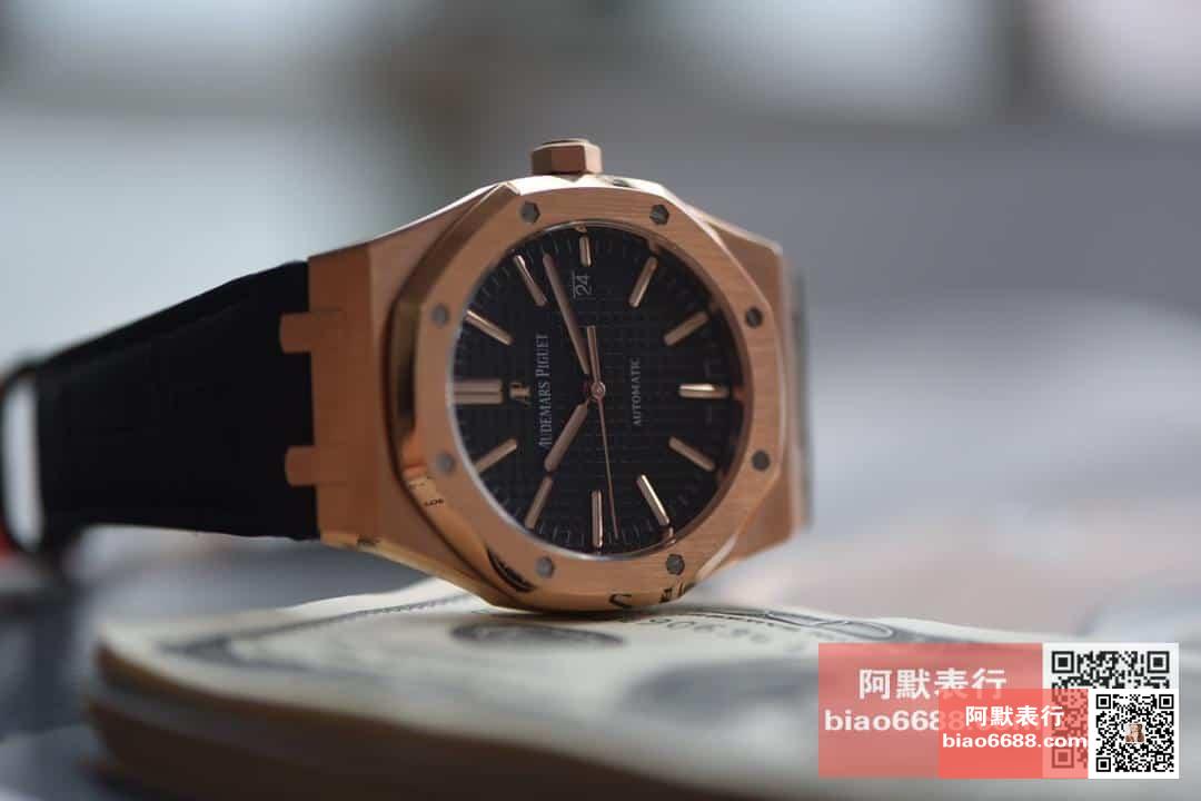 로얄오크 로즈골드 블랙다이얼 레더스트랩 / JF 15400OR / 41mm / cal.3120 무브먼트로 업그레이드!