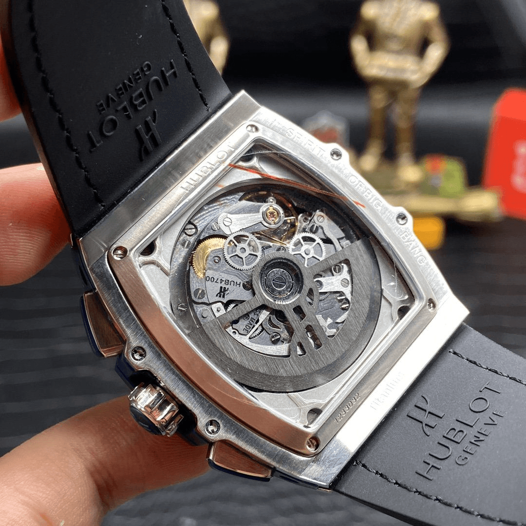 스피릿 오브 빅뱅 크로노그래프 티타늄 블루 가죽 스트랩 / NH 601.NX.0173.LR / 42mm / 맞춤형 HUB4700 자동 무브먼트