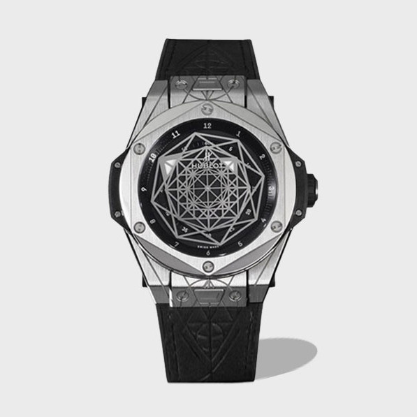 빅뱅 상 블루 티타늄 블랙 가죽 스트랩 / HB 415.NX.1112.VR.MXM16 / 45mm / 맞춤형 HUB1213 무브먼트