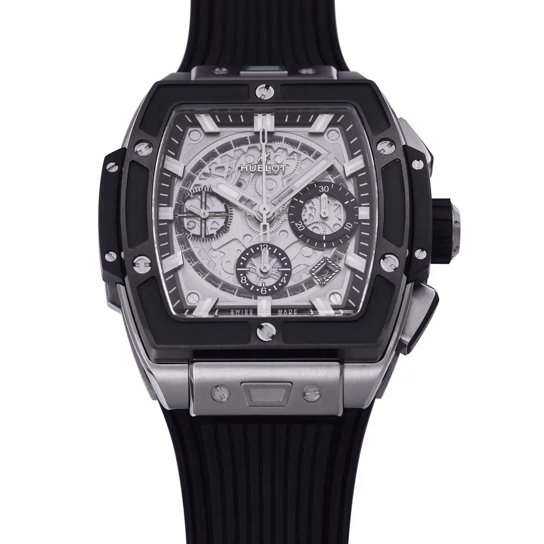 스피릿 오브 빅뱅 블랙 티타늄 러버 스트랩 / BBF 641.NM.0173.LR / 42mm / HUB 4700무브먼트, 최고등급 티타늄 사용