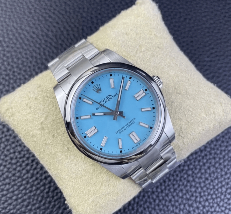 오이스터 퍼페츄얼 터콰이즈 블루다이얼 바인덱스 SS 브레이슬릿 / CLEAN 124300 / 41mm / 28800vph의 Asian Super Clone 3230 자동 무브먼트, VR3230