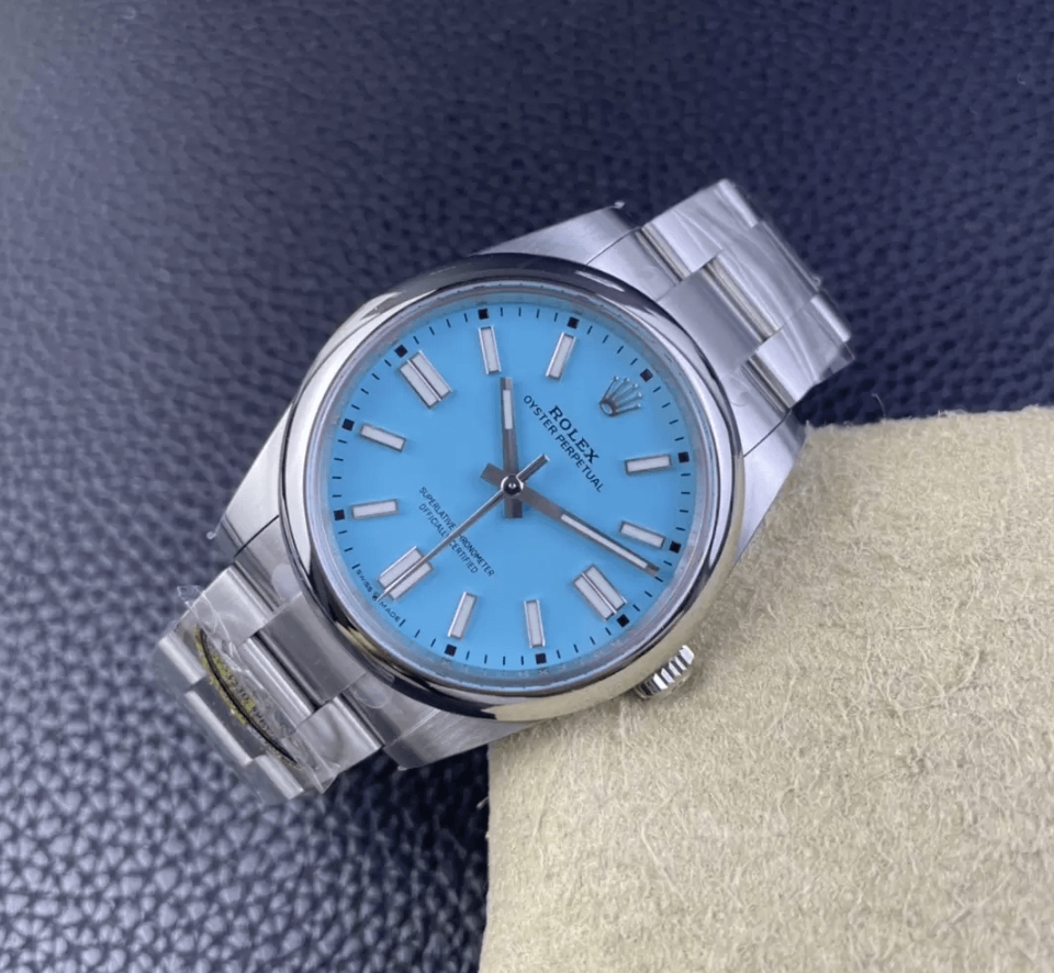 오이스터 퍼페츄얼 터콰이즈 블루다이얼 바인덱스 SS 브레이슬릿 / CLEAN 124300 / 41mm / 28800vph의 Asian Super Clone 3230 자동 무브먼트, VR3230